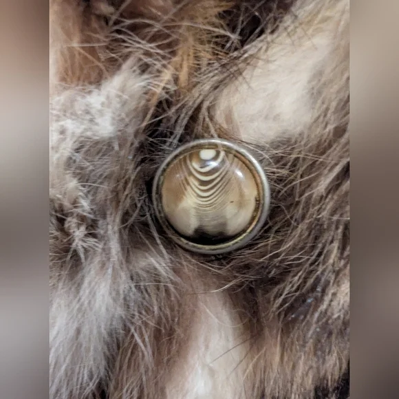 Vintage Patchwork Coyote Fur Coat Reversible Hippy Floral Pattern Sz M - Picture 4 of 8